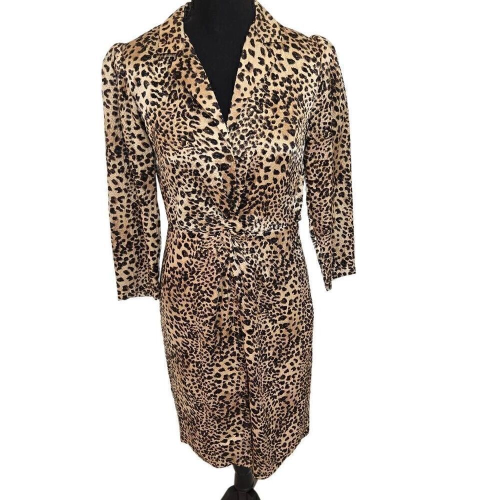 Rebecca Taylor Womens Silk Lynx Animal Print Dress Size 0